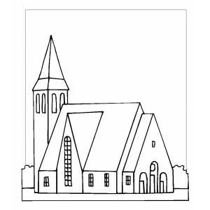 Church With High Tower coloring page