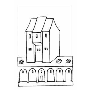 Monastery coloring page