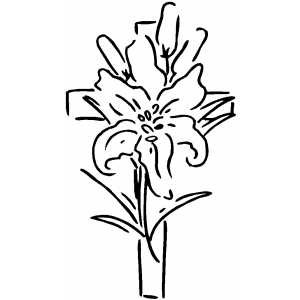 Cross And Flower coloring page