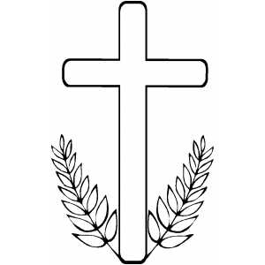 Cross With Branches coloring page