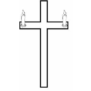 Cross With Candles coloring page