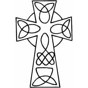 Cross With Ornaments coloring page