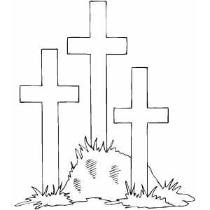 Crosses On Hill coloring page