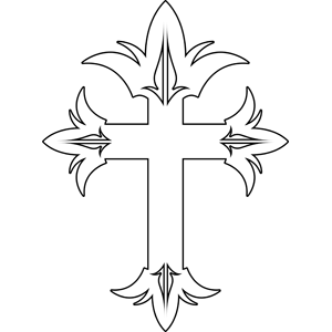 Fleur-de-Lis Cross coloring page