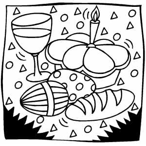 Easter Eggs And Bread coloring page