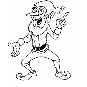 Excited Elf Speach coloring page