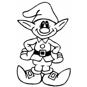 Happy Elf coloring page