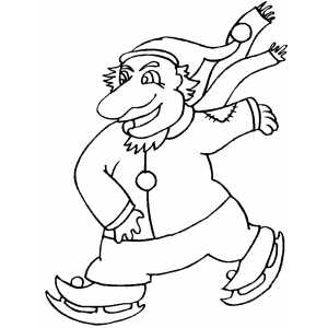 Old Elf Skating coloring page