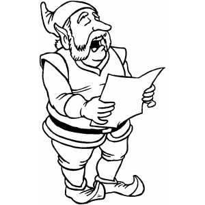 Singing Elf coloring page