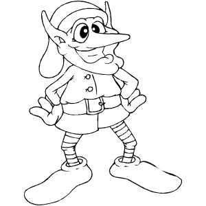 Smiling Elf coloring page