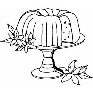 Cake And Flowers coloring page
