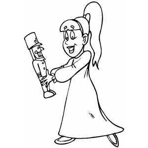 Girl With Nutcracker coloring page