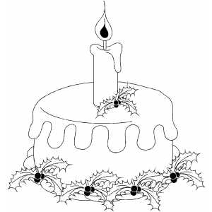 Holiday Cake coloring page