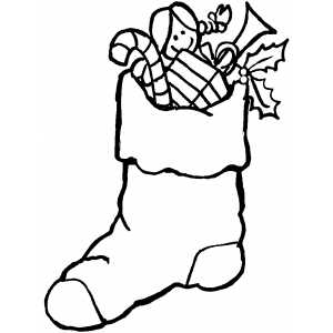 Stocking With Gifts coloring page