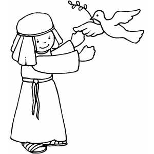 Boy And Dove coloring page