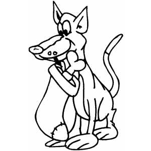 Dog With Gift Bone coloring page