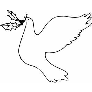 Dove With Berries coloring page