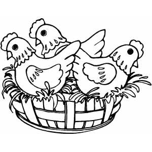 French Hens coloring page