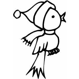 Signing Bird Wearing Hat coloring page