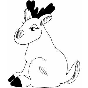 Sitting Reindeer coloring page