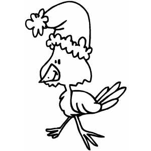 Walking Bird Wearing Hat coloring page