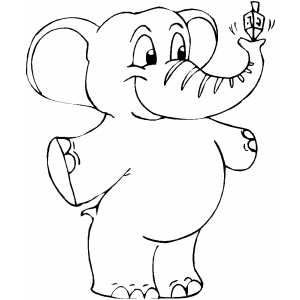 Dreidel And Elephant coloring page