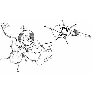 Dreidel And Space Man coloring page