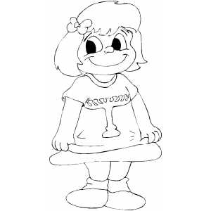 Girl In Menorah Dress coloring page