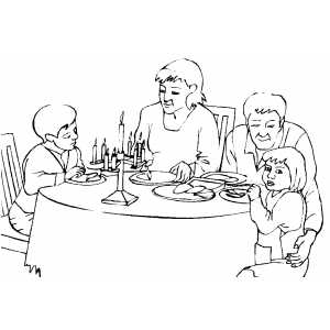 Hanukkah Meal coloring page