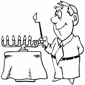 Lighting Menorah coloring page