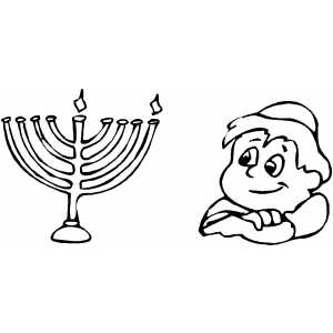 Menorah And Boy coloring page