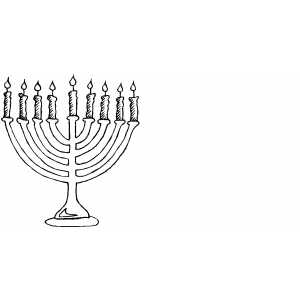 Menorah Shalom coloring page