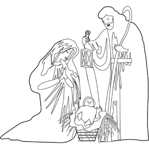 And They Laid Him in a Manger coloring page
