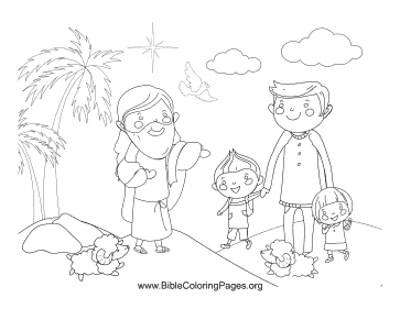 Jesus Blesses Children coloring page