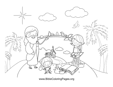 Jesus Kids Paint coloring page