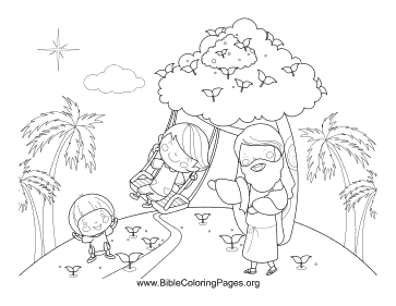 Jesus Kids on Swing coloring page