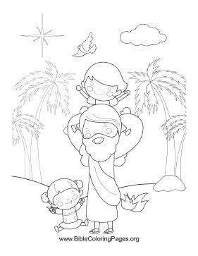 Jesus Playing with Children Vertical coloring page