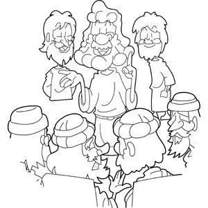 Jesus Preaching in the Temple coloring page