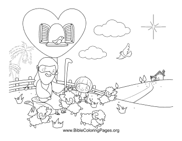 Jesus Sheep coloring page