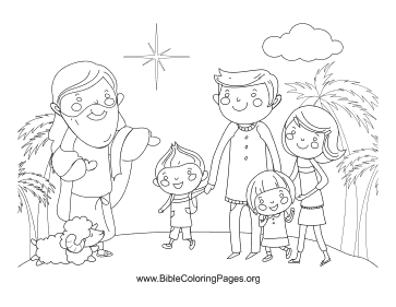 Jesus and Family coloring page