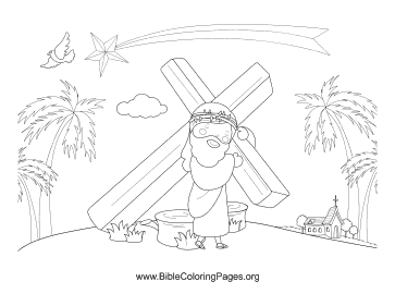 Jesus Carrying Cross coloring page