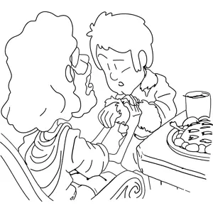 Jesus healing a boy coloring page