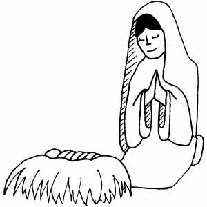 Madonna Praying With Child coloring page