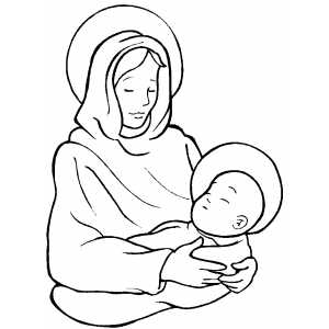 Madonna With Sleeping Child coloring page