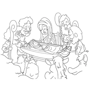 The Birth of Christ coloring page