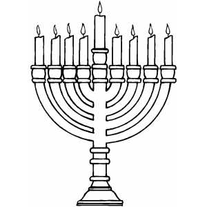 Burning Menorah coloring page