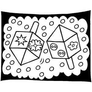 Dreidels coloring page