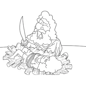 Abraham and the Offering of Isaac coloring page