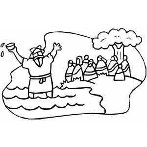 John The Baptist In Jordan coloring page