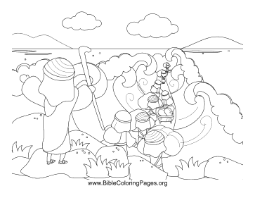 Moses Parts Red Sea coloring page
